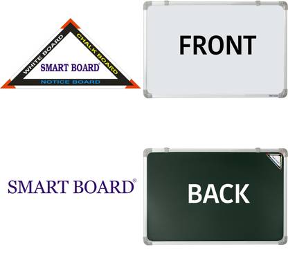 Smart Board Non Magnetic (1' X 1.33' Feet) White Front, Green Chalk at Back Side White board