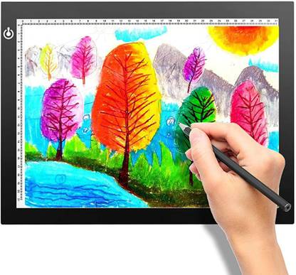 Zorbes A4 Tracer LED Light Pad Light Board, Ultra-Thin Tracing Pad Black board