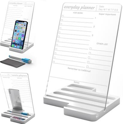 3 lines Everyday Planner To-Do List for Desk With Phone Stand Reusable Acrylic Transparent board