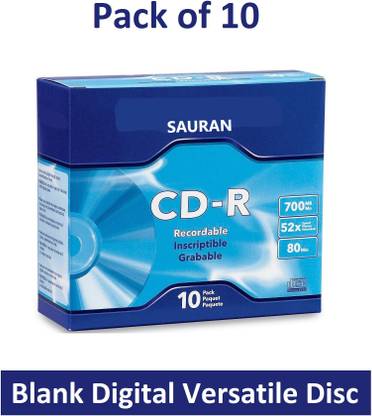 Sauran CD Recordable Pack of 10 Blank Digital Versatile Disc DVD 700 MB