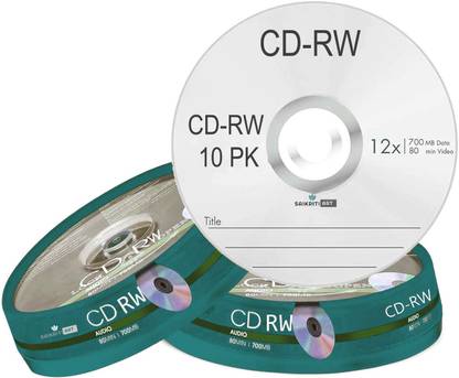 SAIKRITI ART CD Rewritable SPINDLE CAKE BOX PACK 0F 10 700 MB