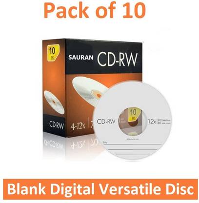 Sauran CD Rewritable Pack of 10 Blank Digital Versatile Disc DVD 700 MB