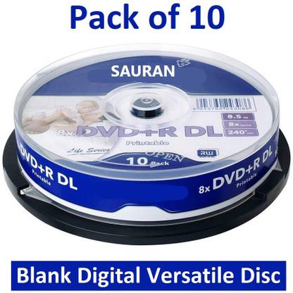 Sauran DVD Recordable Pack of 10 Blank Digital Versatile Disc DVD 8.5 GB