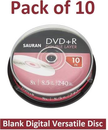 Sauran DVD Recordable Pack of 10 Blank Digital Versatile Disc DVD 8.5 GB