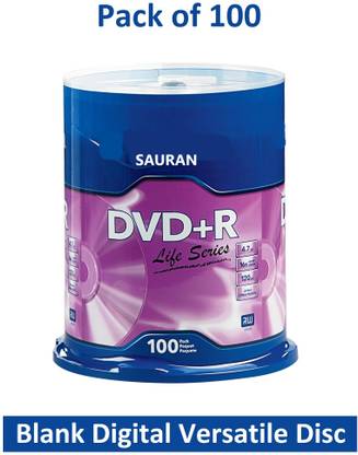 Sauran DVD Recordable Pack of 100 Blank Digital Versatile Disc DVD 4.7 GB