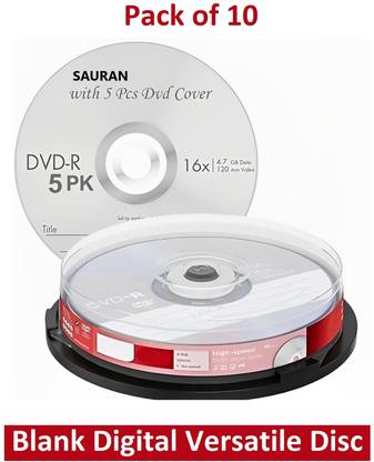 Sauran DVD Recordable Pack of 10 Blank Digital Versatile Disc DVD 4.7 GB