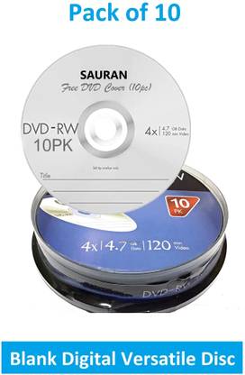 Sauran DVD Rewritable Pack of 10 Blank Digital Versatile Disc DVD 4.7 GB
