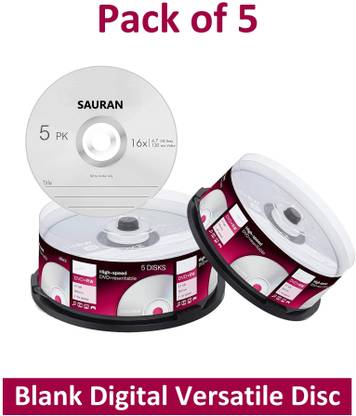 Sauran DVD Rewritable Pack of 5 Blank Digital Versatile Disc DVD 4.7 GB