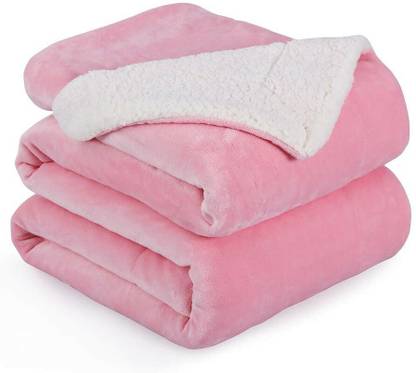BSB HOME Solid Double Sherpa Blanket for  Heavy Winter