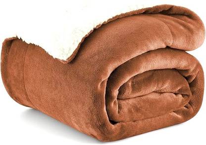 CHANDRAVATI Solid Single Sherpa Blanket for  Heavy Winter
