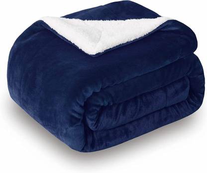 Flipkart Perfect Homes Solid Single Sherpa Blanket for  Heavy Winter