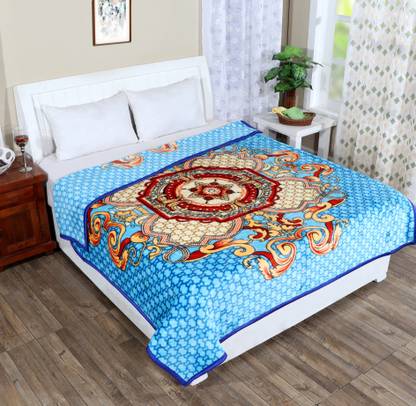 IWS Printed Double Mink Blanket for  Mild Winter