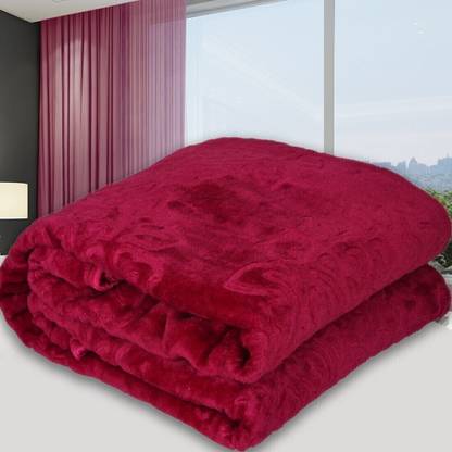 SPANGLE Self Design Double Mink Blanket for Heavy Winter