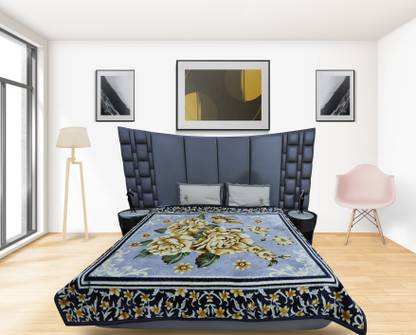 RIAN Floral Double Mink Blanket for  Mild Winter