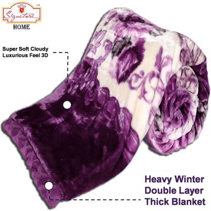 Signature Floral Double Mink Blanket for Heavy Winter