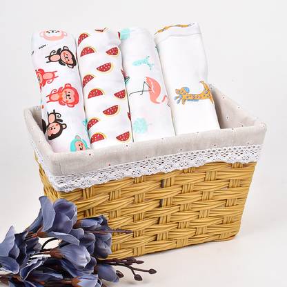 Mom's Home Printed Crib Swaddling Baby Blanket for  Mild Winter