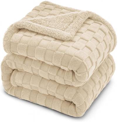 BSB HOME Solid Double Sherpa Blanket for  Heavy Winter