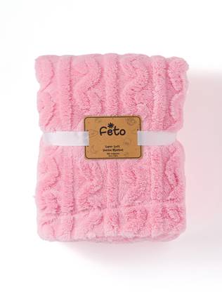 FETO Solid Crib Sherpa Blanket for  AC Room