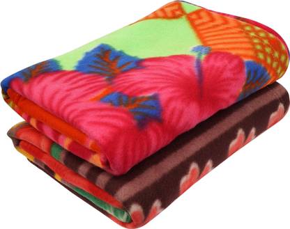 ZACHARIAS Floral Single Fleece Blanket for  AC Room
