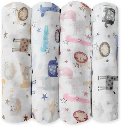 Trance Home Linen Printed Crib Swaddling Baby Blanket for  Mild Winter