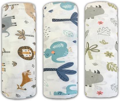 Trance Home Linen Printed Crib Swaddling Baby Blanket for  AC Room