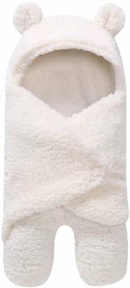 BABY ZONE Solid Crib Hooded Baby Blanket for  AC Room