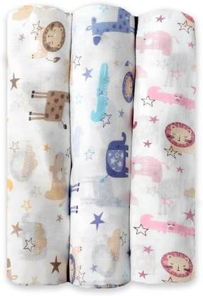 Trance Home Line Printed Crib Swaddling Baby Blanket for  AC Room