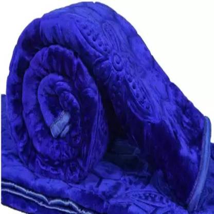 LA VERNE Self Design Double Mink Blanket for  Heavy Winter