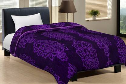 SPANGLE Self Design Single Mink Blanket for  Mild Winter