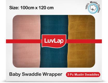 LuvLap Printed Crib Swaddling Baby Blanket for  Mild Winter