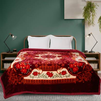 SIGNATURE Printed Double Mink Blanket for  Heavy Winter