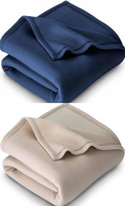 VORDVIGO Solid Single Fleece Blanket for  Mild Winter