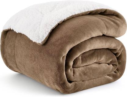 BSB HOME Solid Double Sherpa Blanket for  Heavy Winter