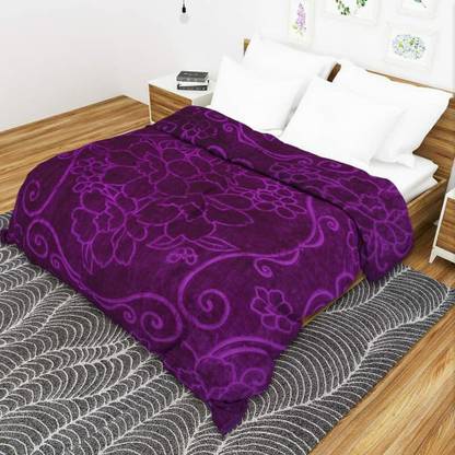 Anadhika Self Design Single Mink Blanket for  Heavy Winter