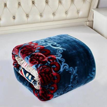 HOLYKRAFT Floral Double Mink Blanket for Heavy Winter