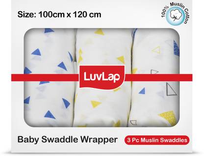 LuvLap Printed Single Swaddling Baby Blanket for  AC Room