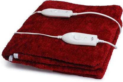 Expressions Solid Double Electric Blanket for Heavy Winter