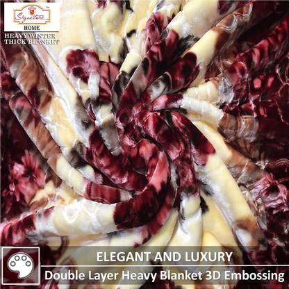 Signature Floral Double Mink Blanket for Heavy Winter