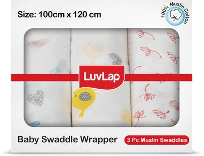 LuvLap Cartoon Single Swaddling Baby Blanket for  AC Room