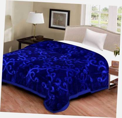 Changers Self Design Single Mink Blanket for  Heavy Winter