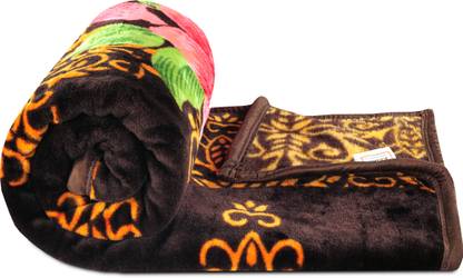 BSB HOME Floral Single Mink Blanket for  Heavy Winter