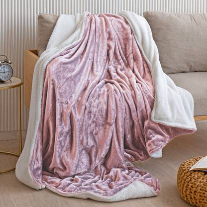 HOMEMONDE Solid Single Sherpa Blanket for  Mild Winter