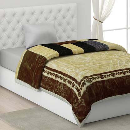 MONTE CARLO Self Design Single Mink Blanket for  Heavy Winter