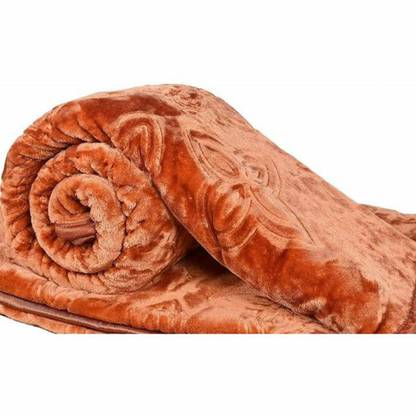 LA VERNE Self Design Double Mink Blanket for  Heavy Winter