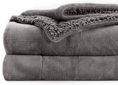 VAS COLLECTIONS Solid Single Sherpa Blanket for  Heavy Winter