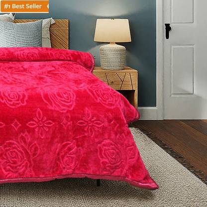 Comfowell Floral Single Mink Blanket for  Heavy Winter