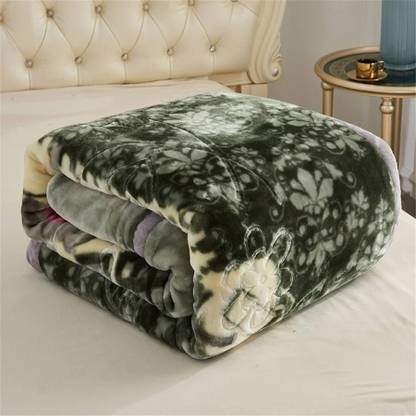 MFI Printed Double Mink Blanket for  AC Room