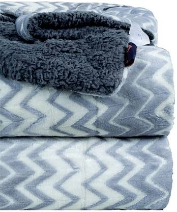 VAS COLLECTIONS Solid Single Sherpa Blanket for  Heavy Winter