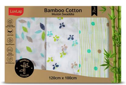 LuvLap Printed Crib Swaddling Baby Blanket for  Mild Winter