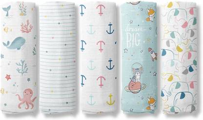 haus & kinder Printed Crib Swaddling Baby Blanket for  AC Room